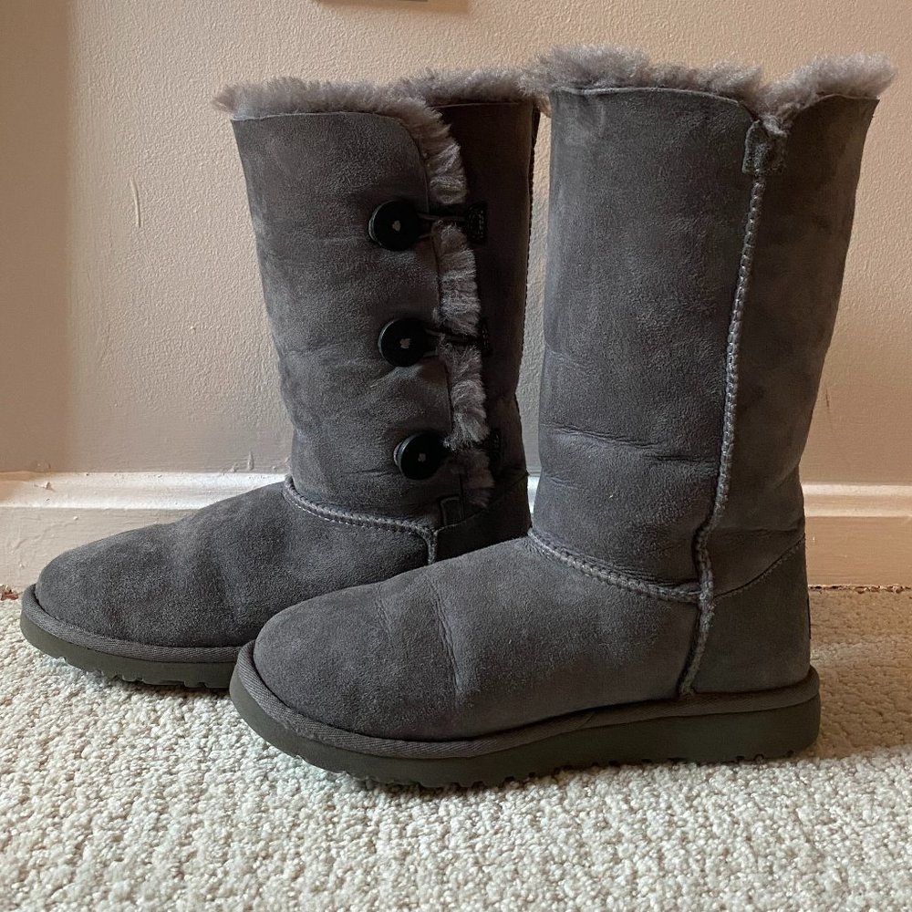 Ugg Grey Bailey Button Triplet Boot - image 1